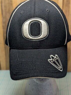 Oregon Ducks Hat Men's Black Embroidered White Logo Adjustable Augusta Sports